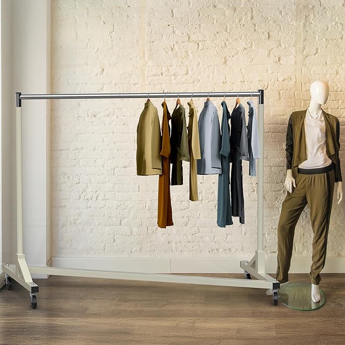 Simple Houseware Industrial Grade Z-Base Garment Rack, 500lb Load with 62 Inches Extra Long Bar, Gray
