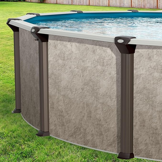 In The Swim 15' Round Above Ground Swimming Pool - Epic Package - Featuring: Sand Filter, Pump System and A-Frame Ladder