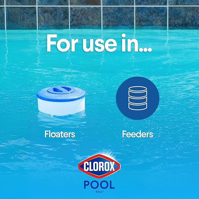 Clorox® Pool&Spa™ XtraBlue 1” Swimming Pool Chlorinating Tablets, Kills Bacteria & Stops Algae, Perfect for Small Pools (5 LB)