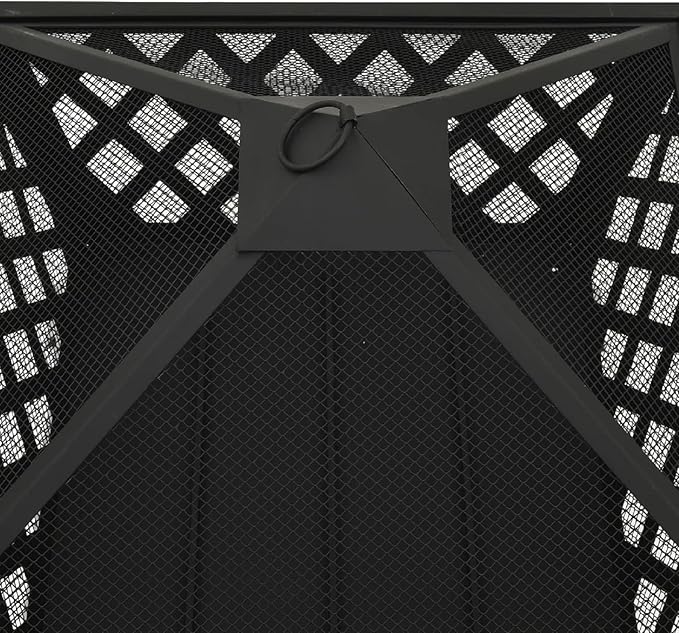 Zateety Fire Pit with Mesh Cover & Poker - 25.2" Fire Pits for Outside Wood Burning, Strong Thermal Conductivity Steel Firepit, Portable Patio Outdoor Warming Fireplace for Backyard & Gardern