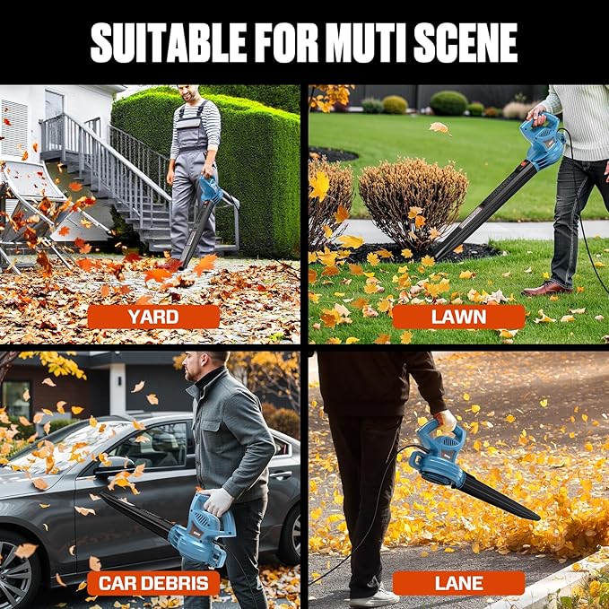 SENIX 6 AMP Handheld Electric Leaf Blower, Up to 260 CFM and 155 MPH, Lightweight, 120V (BLE06-L)