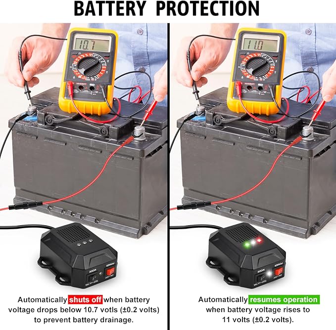 Ultrasonic Rodent Repellent for Car Engines, 12V 24V Wired Ultrasonic Mouse and Rat Deterrent with LED Strobe Lights and Remote Control, Under Hood Animal Repeller for RVs Trucks Vehicles, Pack of 2