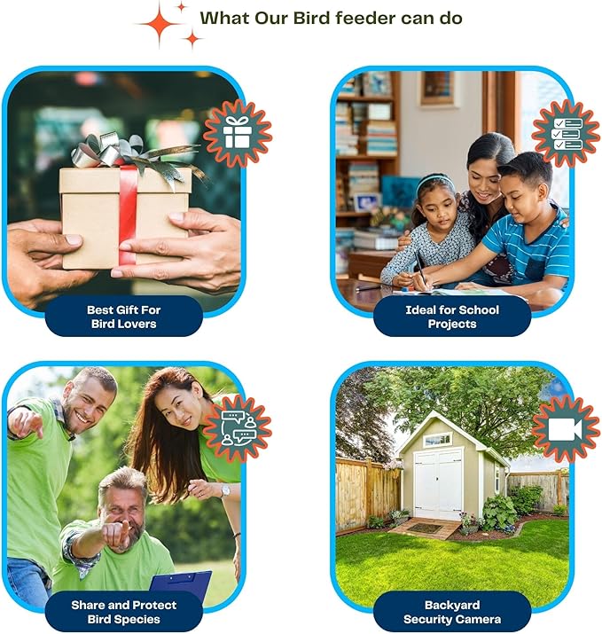 FLUTRR Smart Bird Feeder with Camera | HD Solar Powered Bird Feeder with Camera | Night Vision Camera with Motion Detection | WiFi Bird Cam is Perfect for Bird Lovers |