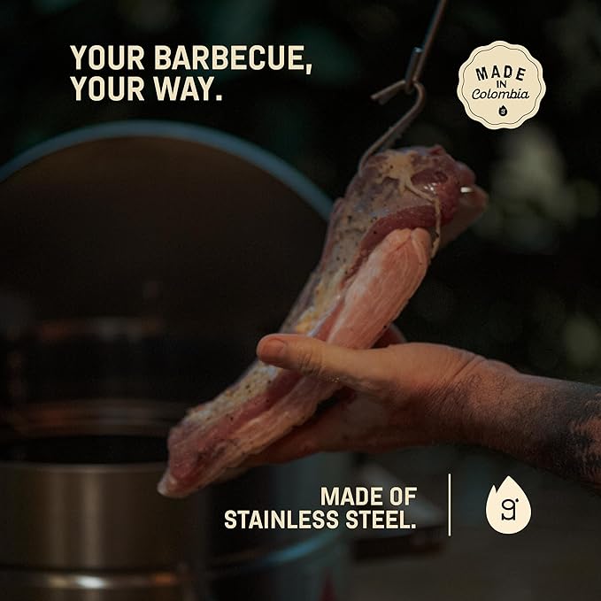 3-in-1 Stainless Steel Smoker Barrel Grill – Portable Charcoal BBQ with Thermometer, 12 lbs Outdoor Cooking Smoker for Camping, Backyard & Home BBQ INGRILL