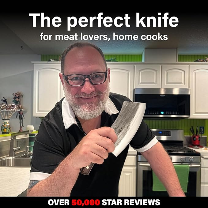 COOLINA Altomino Handmade Chef Knife, 7.1 in High Manganese Clad Steel Blade, for Slicing Meat and Vegetables