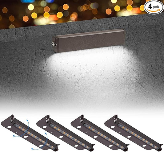 4-Packs 3W 7inch LED Hardscape Paver Lighting,12V AC/DC Low Voltage Retaining Wall Lights,LED Landscape Lighting,5000K Daylight White Outdoor Step Light,50,000 Hours Lifespan