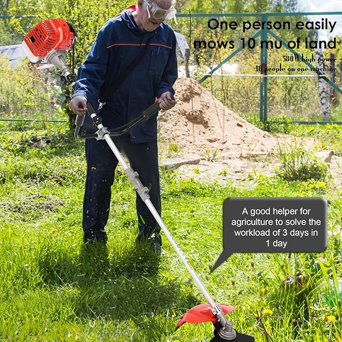 Weed Eater Gas Powered, 52cc 2-Stroke Gas String Trimmer, 2 in 1 Gas Weed Trimmer Multi-Functional Trimming Tool for Lawn Garden Care Trimming