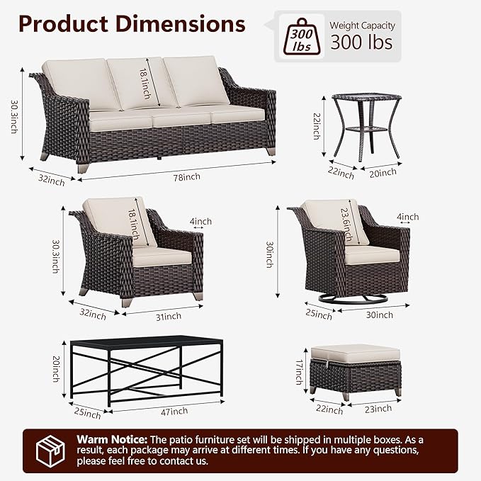 Wicker Patio Chairs Set of 2, Luxury Rattan Patio Furniture with Wide Armrest, Thickened Cushions, Outdoor Chairs for Deck, Porch Use