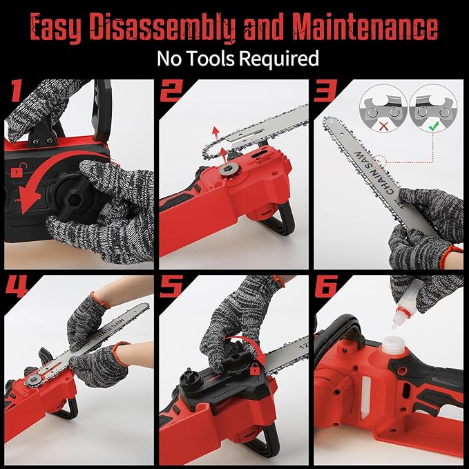 Mini Chainsaw for Milwaukee M18 Battery, 12 Inch Electric Chainsaw with Auto Oiler & Security Lock, for Wood, Trees Cutting (Battery Not Included)
