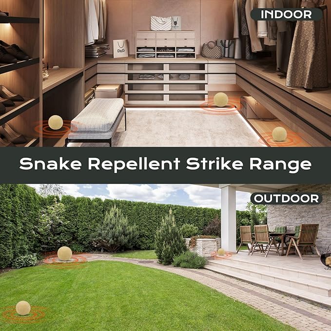 12 Pack Keep Snake Away Repellent for Home Yard Powerful, Natural Snakes Balls for Snakes Rats and Other Pests, Used in Yard Lawn Garden Camping Fishing, Safe for Human, Pet, Snakes and Plants
