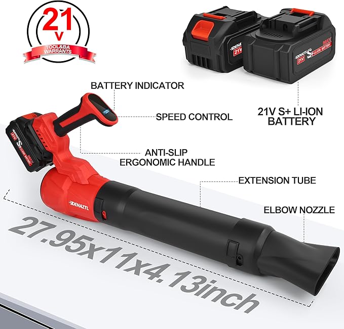 Portable Electric Leaf Blower Cordless with 2X 4.0Ah Batteries and Charger, 650CFM 175MPH, 5 Speeds Modes, LCD Display, Lightweight Handheld for Seniors Gift, Gutter, Yard, Garden, Patio, Lawn Care