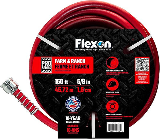 Flexon 5/8" x 150ft Farm & Ranch Garden Hose