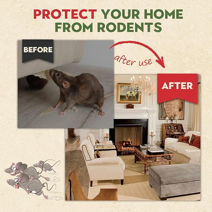 Mouse Repellent Pest Control Pouches, Safe for Pets and Humans, Natural Rodent Deterrent for Mice, Rats, Spiders, Ants, and Roaches - Effective Indoor & Outdoor Use (45 Pack)