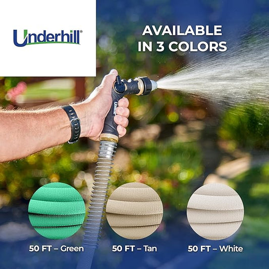 Featherweight EVO Lightweight Fabric Garden Water Hose for Outdoors, Yard, Kink-Resistant, Flexible, Weighs 5 Pounds, 200 PSI Working Pressure, 800 PSI Burst Pressure, 50 ft Long, Green
