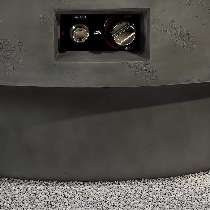 Propane Fire Pit Table, 34" Firepits for Outside, Gas Fire Pit for Outside Patio, Propane Fire Table with Burner Lid for Patio, Pool, 50000BTU, Tank Outside, Tank Not Included, Cement Grey