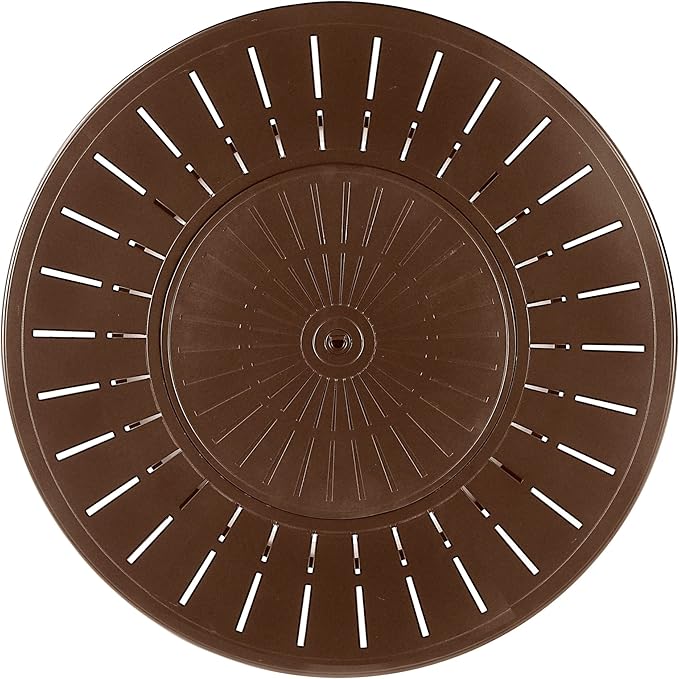 Round 44 in. x 44 in. Aluminum Propane Fire Pit Table with Glass Beads, Two Covers, Lid, 57,000 BTUs in Brown Finish
