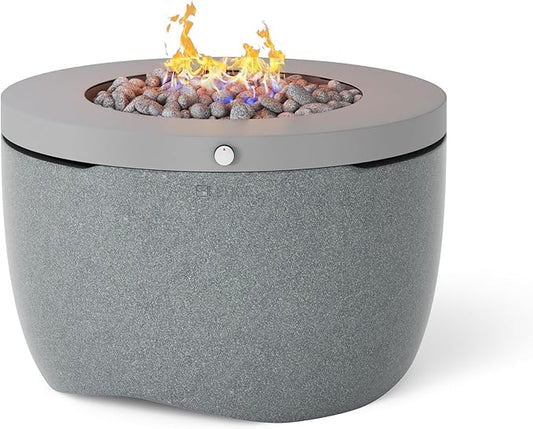Ledge Lounger Halo Firepit - Smokeless Outdoor Fire Pit Table - 70,000 BTUs Propane Connector and Lava Rocks Included - All Season Heavy Duty (Twilight)