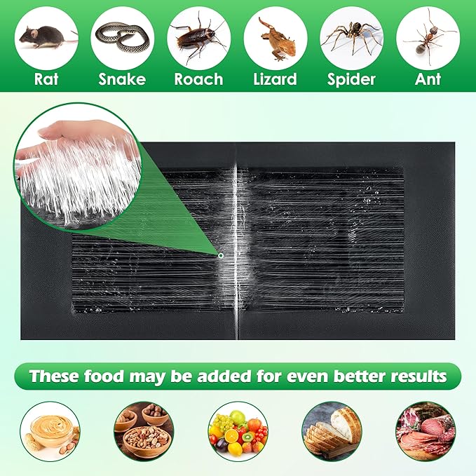 Qualirey 5 Pack 24 x 11'' Mouse Glue Traps, Anti Slip Rat Snake Rodent Sticky Pads Pet Friendly, Peanut Scented Mice Glue Board That Work for Home Indoor Outdoor Restaurant Kitchen Hotel Office