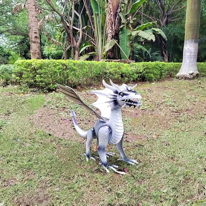 Joyful Home Decorative Dragon Figurine White, Blizzard The Dragon Statue, Design Tales of legendia Flying Dragon Statue, The Dragon of Mythical Castle Garden Statue