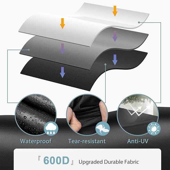 Fire Pit Cover for Solo Stove Yukon, Also Fits for 27"-29" Fire Pit, Waterproof & Windproof with Reinforced Handle, 29 Dia x 18 H, Black