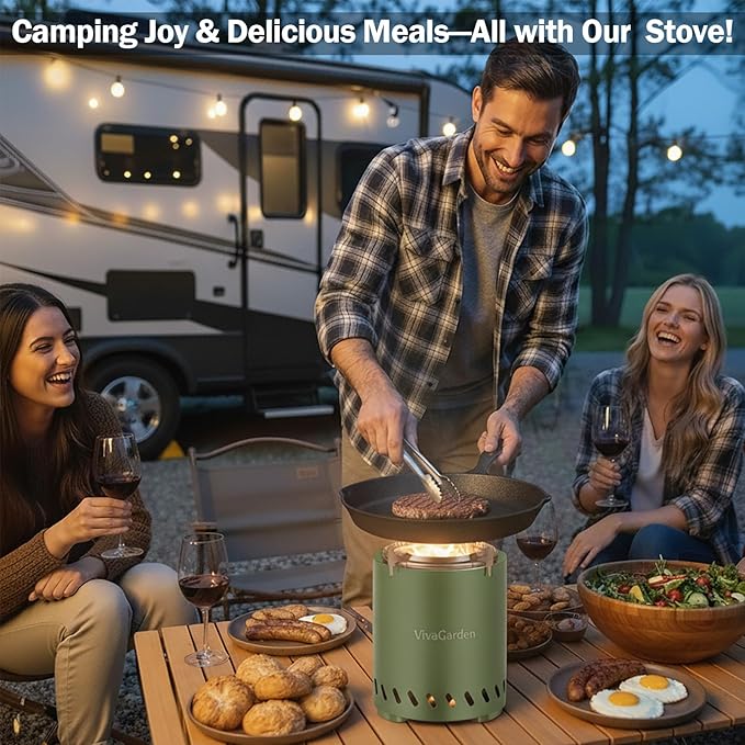 9.5 x 8.6 inch Tabletop Fire Pit, Smokeless Firepit Outdoor, Mini Fire Pit for with Carry Bag (Green, 9.7 x 7.1 inch with Pot Stand)