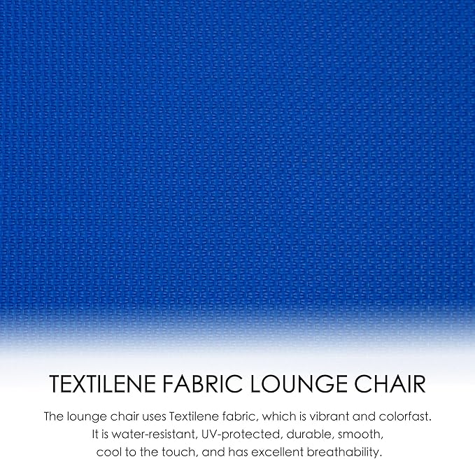 Kozyard Lounge Chair Outdoor Foldable Outdoor Lounge Chair (2Blue Textilence W/Table)