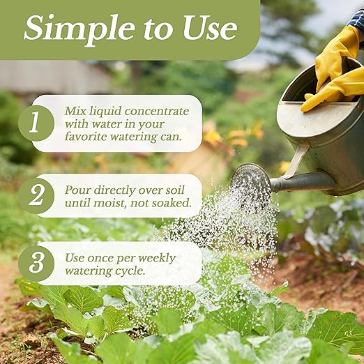 LEAVES AND SOUL Professional Liquid Zucchini Fertilizer | 5-1-5 Concentrate, Liquid Plant Fertilizer for Garden, Healthy Produce, Good Harvest, Multi-Purpose Blend & Gardening Supplies | 8 oz