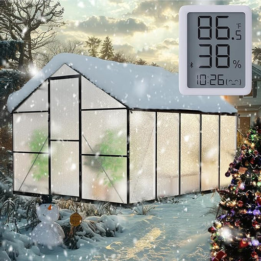 8×10FT Greenhouse for Outdoors, Large Walk in Greenhouse Kit and Garden Planting, Green Houses for Outside with Electronic Thermometers, Withstands Strong Wind or Snow to Protect Vegetables or Plants