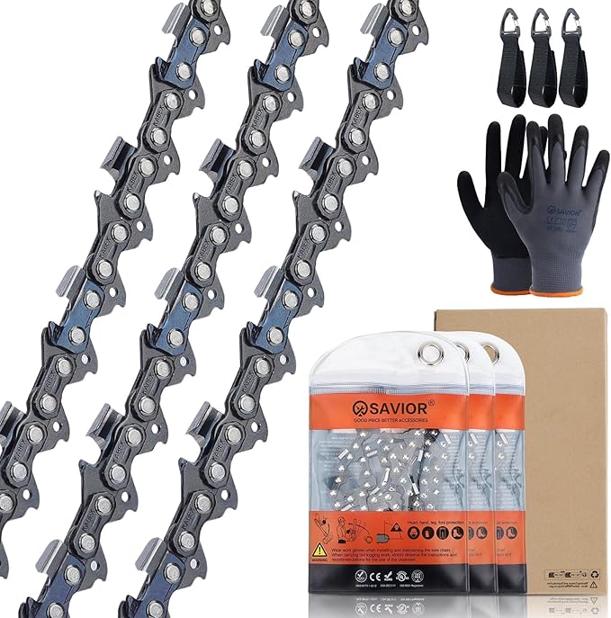 Savior 24 Inch Chainsaw Chain 3/8" Pitch .050" Gauge 84 Drive Links Fits Husqvarna 460 455 Rancher Chain, Fits 25"/24" MS390 MS310 MS361 MS460 MS500 for 585550084 3623-005-0084 33RSC-84 E84 (3 Chains)