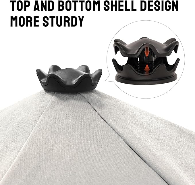 CROWN SHADES 9 Ft Patio Umbrella with Auto-Tilt & Olefin Fabric - Patented 90° Edge Connection Wind Resistant, Outdoor Umbrella for Table, Pool, Beach, Effortless Crank System