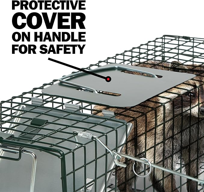 Humane Way Sentinel 32 Inch + 24 Inch Live Animal Trap Combo Pack - No Assembly Required - Raccoons, Cats, Groundhogs, Opossums, Rabbits, Squirrels