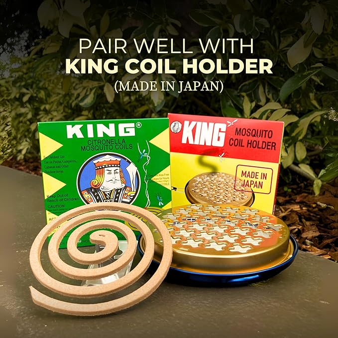 KING Mosquito Coils – Hawaii’s Most Trusted Citronella Protection – Each Coil's Scent Lasts up to 8 Hours (10 Coils)