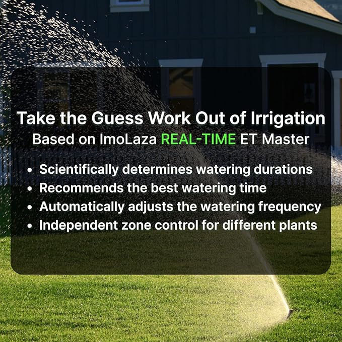 ImoLaza 16-Zone Indoor Smart WiFi Sprinkler System Controller, Easy Install Irrigation Timer for Lawn & Garden, Water-Saving Automatic Sprinkler Timer/Controller with Mobile App, Compatible with Alexa