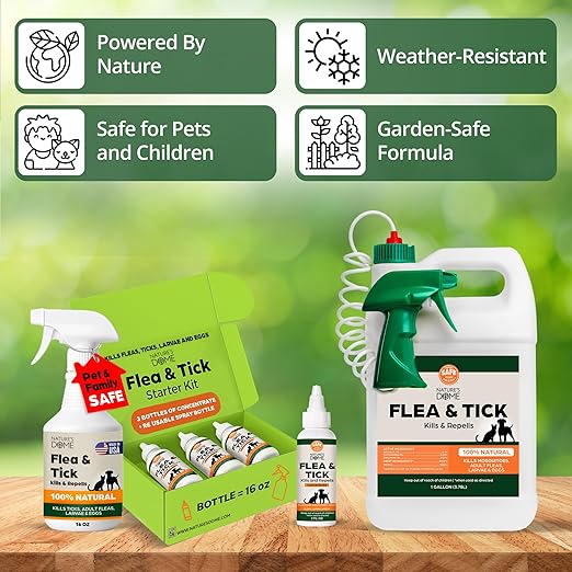 Nature’s Dome Outdoor Flea & Tick Spray – 1 Gallon Refill – Kills & Repels Fleas, Ticks, Larvae & Eggs – Plant-Based Pest Control for Yard, Lawn & Patio – Safe for Pets, Kids & Plants