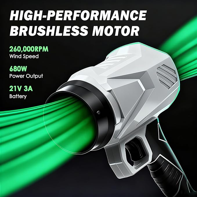 Leaf Blower Cordless, Lightweight Electric Handheld Leaf Blower with 3 Extension Tubes & 2×4.0Ah Batteries, Adjustable Speed, Electric Blower for Lawn Care, Leaves, Dust Cleaning, Light Snow