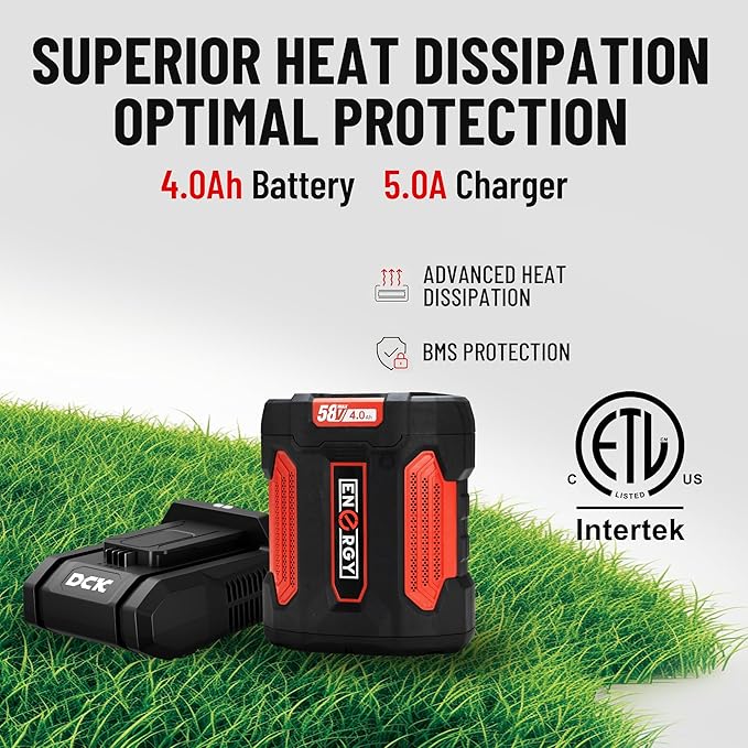 DCK 58V Cordless Leaf Blower, Power Variable-Speed, Brushless, 770 CFM, Electric Leaf Blower with 4Ah Battery and 5A Charger for Lawn Care, Yard, Outside(KDLB58211BDM)