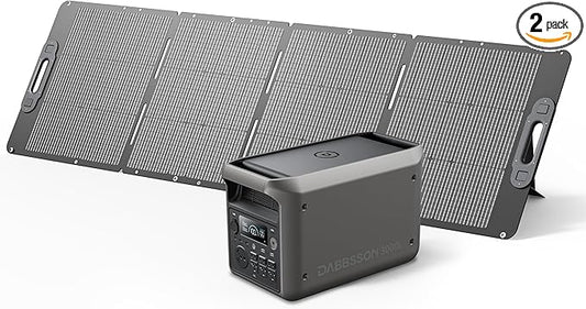 DABBSSON 3072Wh Solar Generator with 210W Solar Panel, Semi-Solid LiFePO4, 3000W AC Output×6,TT-30×1 for Charging RV,P-Boost 3600W,Lightweight,1.3X Runtime,3000L Power Station for Camping Home Backup