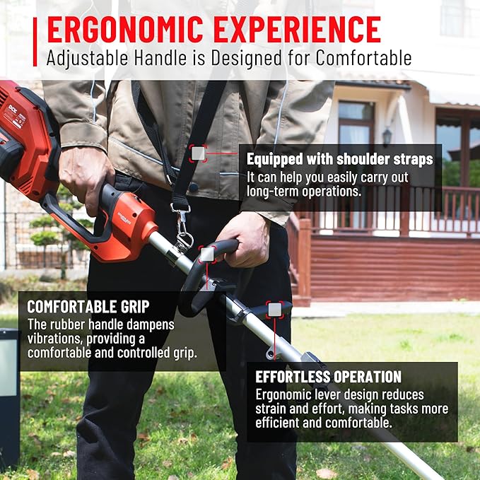 String Trimmer Cordless, 58V 15" Brushless Weed Wacker with Rapid Reload and Bump Feed, 3-Speed String Trimmer Lawn Edger, Electric Weed Eater for Weeds and Grass, 4.0Ah Battery and Charger