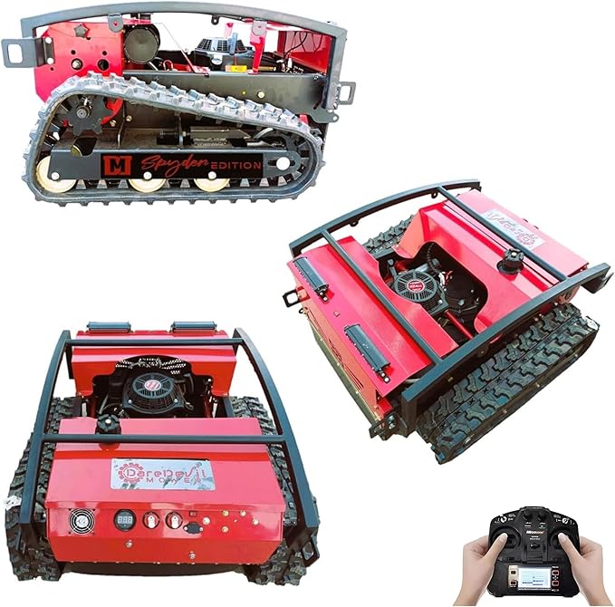 Remote Control Lawn Mower | 55-Degree Slope Climb | 24 Inch Cut | 6L Gas Tank | Brushless Drive Motor | 9hp Gas Engine | Snowplow (Optional)