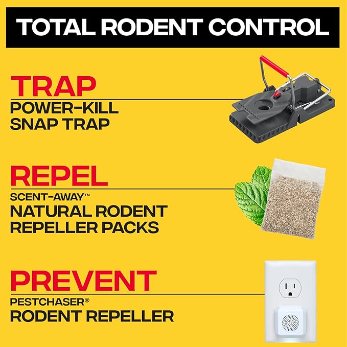 Victor Power-Kill Humane Mouse Traps M393SSR - 6 Easy Set, Reusable, Power-Kill Victor Mouse Traps