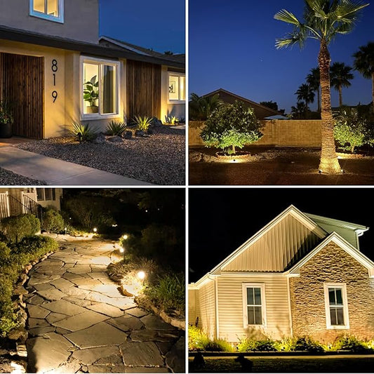 MinPea Solar Spot Lights Outdoor, [27 LED/2 Pack] Adjustable Solar Lights Outdoor Waterproof IP65, Solar Powered Landscape Spotlights 3 Lighting Modes for Yard Garden Outside(Warm White)