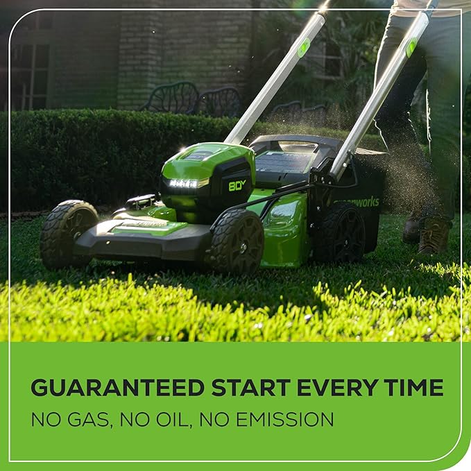 Greenworks 80V 21" (Push) Lawn Mower (Gen 2), 5.0Ah Battery