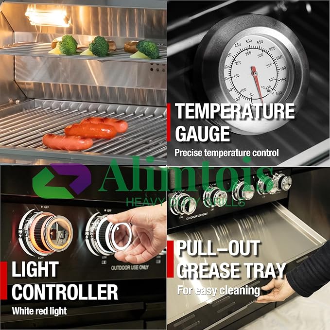 BBQ Island Outdoor Kitchen: 46-Inch 4-Burner 72000 BTU Modular Outdoor Grill Island with Rotisserie Kit and Side Burner - Pre-Assembled with Storage & Wheels