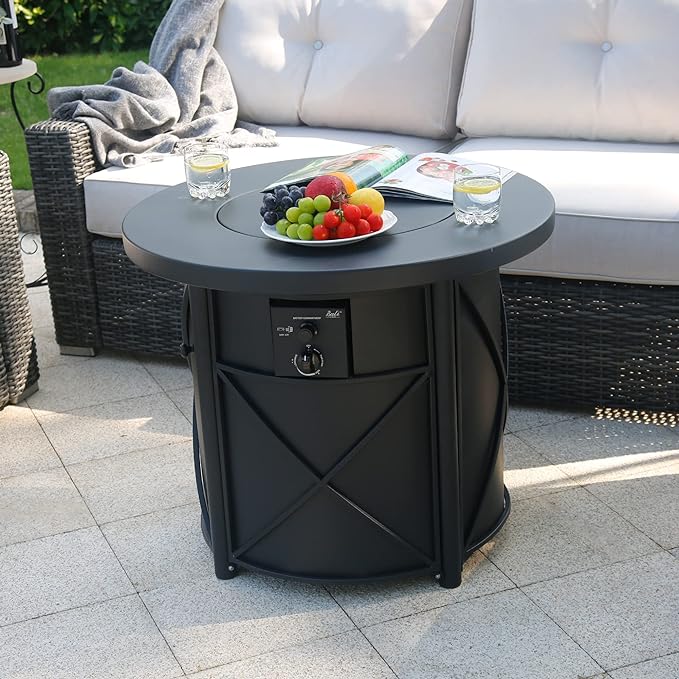 BALI OUTDOORS 50000 BTU Propane Fire Pit for Outdoor, 30 in Fire Pit Table Outdoor, Round Firepits for Outside Backyard, Patio