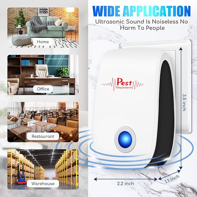 2026 New Mouse Repellent Ultrasonic Plug in Pest Repeller Indoor Control for Rodent, Mice, Rat, Roach, Bugs, Mosquito, Spider, Electronic Repellent Devices for House Garage Basement Attic,10Pack