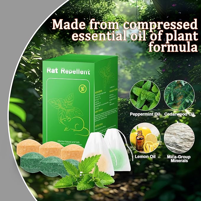 Natural Mouse Repellent Ball, 36 Pack Rodent Repellent Balls Peppermint Oil to Repel Mice and Rats, for Car Engines Home Kitchen Yard Garage Indoor