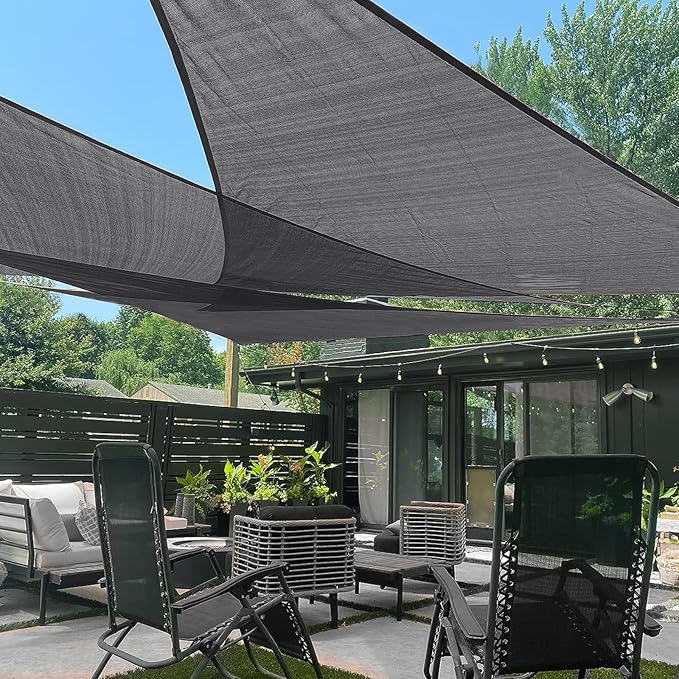 LOVE STORY Custom Size 13'x13'x18.4' Dark Grey Sun Shade Sail Right Triangle Sunshade Fabric Awning Canopy for Patio Backyard Carport Pergola (Customized)