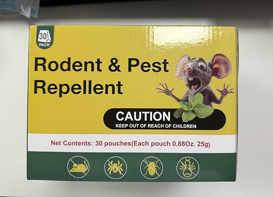 30PCS Rodent Deterrent Pouches, Plant-Based Ingredients, Ideal for Home Use