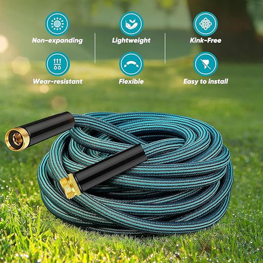 Garden Hose 10ft, Non-Expanding Water Hose Ultra Lightweight, Kink-Free, Sturdy, Flexible, Abrasion Resistant Hose for Yard, Lawn, Outdoor, Marine and Camper