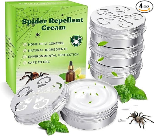 4 Pack Spider Repellent Indoor for Car Engines, Peppermint Oil, Naturally Spider Killer and No-Toxic Stay Away Spider Traps Indoor, Rat, Roach, Mosquito, Bugs & Other Pest Stay Away Spider Spray